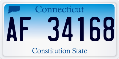 CT license plate AF34168