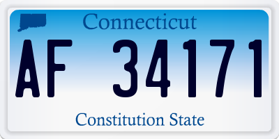 CT license plate AF34171