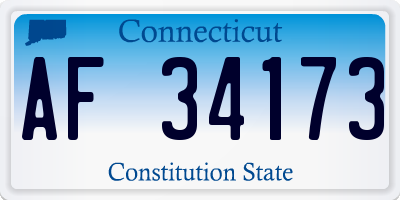 CT license plate AF34173