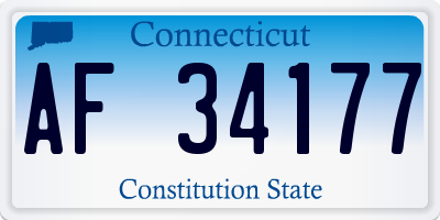 CT license plate AF34177