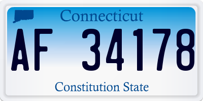 CT license plate AF34178