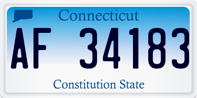 CT license plate AF34183