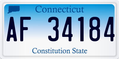 CT license plate AF34184