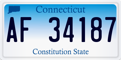 CT license plate AF34187