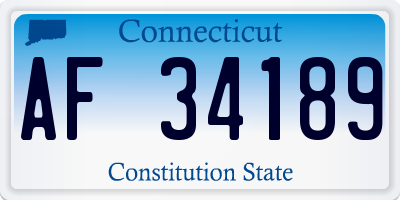 CT license plate AF34189