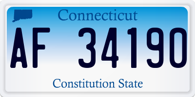 CT license plate AF34190