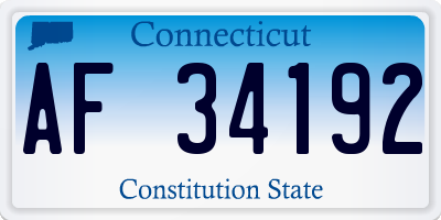 CT license plate AF34192