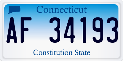 CT license plate AF34193
