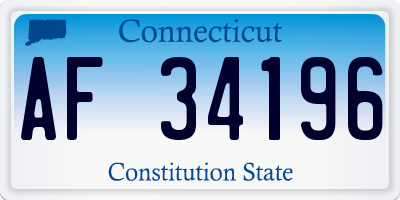 CT license plate AF34196