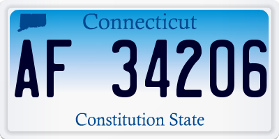 CT license plate AF34206