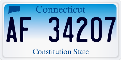 CT license plate AF34207
