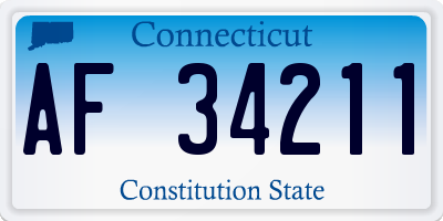 CT license plate AF34211