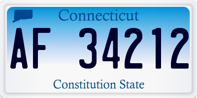 CT license plate AF34212