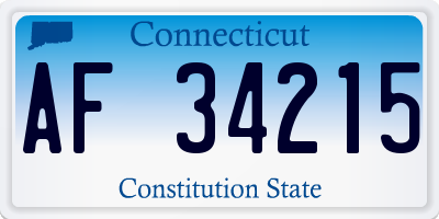 CT license plate AF34215
