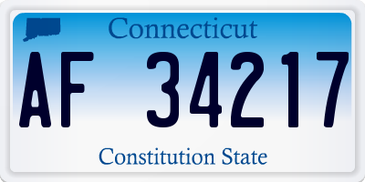 CT license plate AF34217