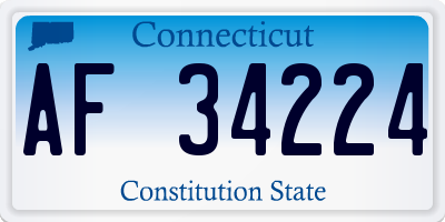 CT license plate AF34224