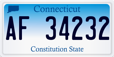 CT license plate AF34232