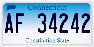CT license plate AF34242
