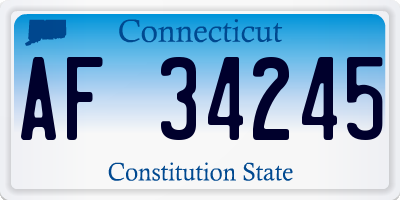 CT license plate AF34245