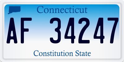 CT license plate AF34247