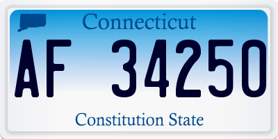 CT license plate AF34250