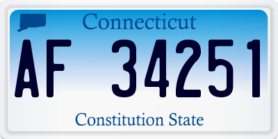 CT license plate AF34251
