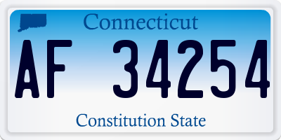 CT license plate AF34254