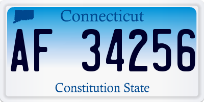 CT license plate AF34256