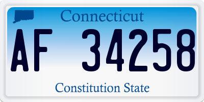 CT license plate AF34258