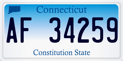 CT license plate AF34259
