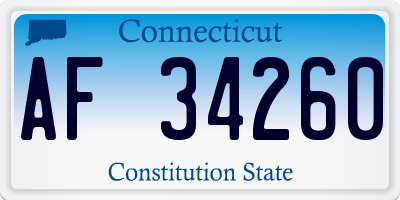 CT license plate AF34260