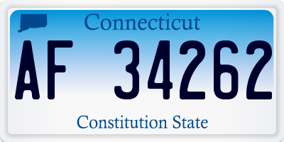 CT license plate AF34262