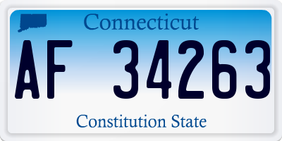 CT license plate AF34263
