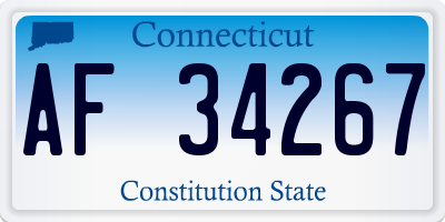 CT license plate AF34267