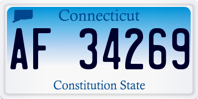 CT license plate AF34269