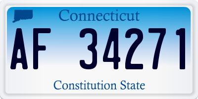 CT license plate AF34271