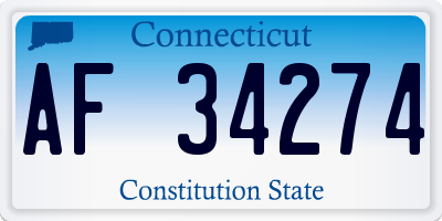 CT license plate AF34274