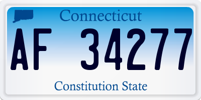 CT license plate AF34277