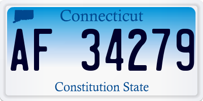 CT license plate AF34279