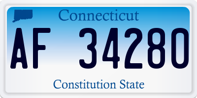 CT license plate AF34280