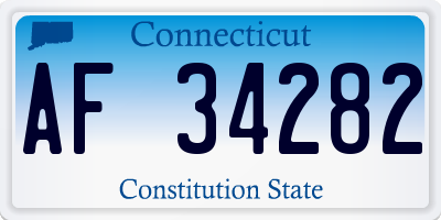 CT license plate AF34282