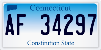 CT license plate AF34297