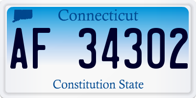 CT license plate AF34302