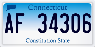 CT license plate AF34306