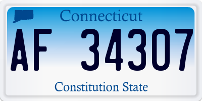 CT license plate AF34307
