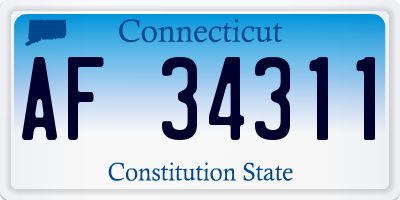 CT license plate AF34311