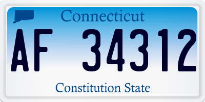 CT license plate AF34312