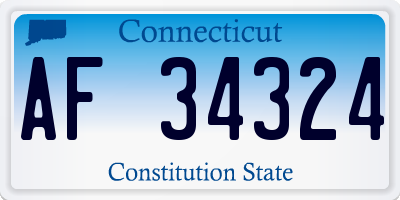 CT license plate AF34324