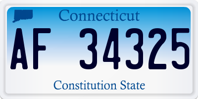 CT license plate AF34325
