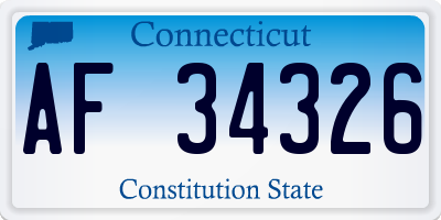 CT license plate AF34326